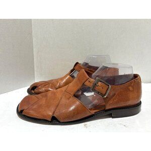 Tommy Bahama Espresso Italian Leather fisherman Sandals Made in Italy Size 11